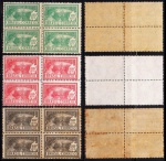 SELO COMEMORATIVO  BRASIL  1928 BICENTENÁRIO DO PLANTIO DO café NO BRASIL. RHM: C-21/C-23. NOVO. SÉRIE COMPLETA EM QUADRA. VL. CAT. 140 U.F.