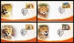 FDC  IRÃ  2003 (TEMÁTICA: FELINOS) 4 ENVELOPES