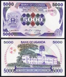 CÉDULA DE UGANDA 5.000 SHILLINGS 1985 #24 FE ESTIMATIVA CATALOGO R$ 200,