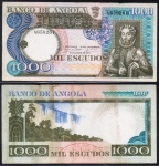 CÉDULA DA ANGOLA 1.000 ESCUDOS 1973 #103 FLOR DE ESTAMPA ESTIMATIVA R$ 250,