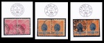 SELO  BRASIL  1894/1896 REPÚBLICA (MADRUGADA REPUBLICANA). RHM: 102. 100 RÉIS (PAR HORIZONTAL). CARIMBO: EST. DE CAMPINAS (S. PAULO). DATADO DE: 05.08.1904.  RHM: 100. 20 RÉIS (PAR HORIZONTAL). CARIMBO: AMBULANTE RIO - 1ª S-G 1ª. DATADO DE: 21.11.1902 E RHM: 100. 20 RÉIS (PAR HORIZONTAL). CARIMBO: AMBULANTE RIO - 2ª S.P.5. 2ª. DATADO DE: 16.09.1904. USADO. CARIMBOS FERROVIÁRIOS. USADOS NA COR PRETA.