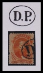 SELO: BRASIL (IMPÉRIO)  1866. D. PEDRO II (DENTEADO). RHM: 29  500 RÉIS. USADO. CARIMBO (SERVIÇO): DP (DEPOIS DA PARTIDA). P.A. 1708. NÃO DATADO. NA COR PRETA.