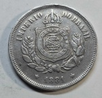 MOEDA DE CUPRO NIQUEL 100 RÉIS 1881 IMPÉRIO V-011 SOBERBA CATALOGO BENTES MARCA R$ 900, DIFÍCIL