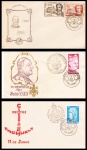 FDC AUTORIZADO: BRASIL – 1960. RHM: 446 (CENTENÁRIO DE LUIZ MATTOS). – 1964. RHM: 513 (IN MEMORIAM AO PAPA JOÃO XXIII). – 1965: RHM: 530 (CENTENARIO DA BATALHA NAVAL DO RIACHUELO). COM CARIMBOS COMEMORATIVOS E DE PRIMEIRO DIA DE CIRCULAÇÃO. 