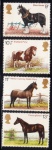 SELO: INGLATERRA: 1978 – TEMÁTICA: FAUNA/CAVALOS. MINT. SÉRIE COMPLETA.