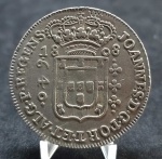 MOEDA DE PRATA 640 RÉIS 1808 B COLÔNIA P-391 SOBERBA CATALOGO BENTES MARCA R$ 2.000, LINDA ESCASSA