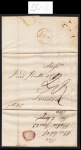 SOBRECARTA DA BAHIA (DATADO DE 23.6.1844) PARA LONDRES (INGLATERRA  DATADO DE 2.8.1864).  CORRESPONDÊNCIA MARÍTIMA TRANSPORTADA PELO NAVIO ANDE. COM TAXA DE 20 PENCE, PAGAS NO DESTINO.