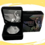 Moeda do Brasil - 5 Reais 2022  - Estojo com a Moeda de 5 Reais 2022 - Bicentenário da Independência - Prata 0.999 - 28.0g - 40.0mm - P-760 - Comemorativa ao Bicentenário da Independência do Brasil - Estojo Original da CMB com luva e certificado - Lance Livre