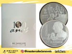 Brasil - 2 Reais 2003 - Cartela Comemorativa 100 Anos Ary Barroso - Prata (.925) - Proof - 28.0 g - 40.0 mm - Cat. P-738 - Folder original completo / certificado da CMB - Cunhadas apenas 6538 unidades - Folder externo com leves manchas - Lance Livre