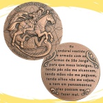 Medalha do Brasil - 2017 - Estojo com a Medalha São Jorge - Bronze - 55.0 g - 50.0 mm - Medalha Comemorativa ao dia de São Jorge - 23 de Abril - Somente 3000 Exemplares - Estojo original completo, com suporte e com certificado