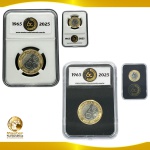 Lançamento - 02 Moedas de 1 Real 2025 - 60 Anos do BC no Slab PCCB / Leuchetturm (Everlesting) - Flor de Cunho - A Moeda no Slab PCCB pode ser aberta e no Slab Everlasting é Bloqueada