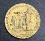 Medalha do Brasil - 1942 - Instituto dos Advogados do Brasil - Cem anos pela liberdade pelo direito e pela justiça - Bronze 72.5g - 50mm Na Capsula