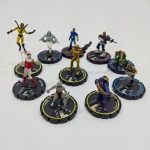 Lote com 10 Miniaturas HeroClix, Marvel. Medidas do Lote: Peso Total: 50 g.