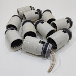 Antigo Lote com 10 Bocal de Lâmpada, Em Porcelana, Com Desgastes pelo Tempo e Uso, Para Restauro. Medidas de Um: Altura: 10 cm, Largura: 5 cm, Comprimento: 5 cm, Peso Total: 3300 g.