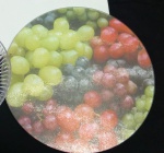 Bandeja em vidro tema frutas - Diâmetro:  30 cm