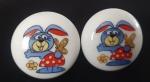 Par de puxadores em porcelana com tema infanti