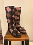 Bota galocha feminina Losangos cano longo. Nunca usada. Indústria Argentina TAM. 37Med. 34 alt