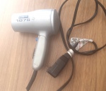 Secador de cabelo compacto/dobrável Conair 1875W prata, bivolt, com cabo longo + adaptador- Nao testado..