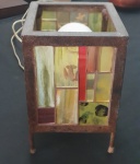 Luminária  vintage Art Déco com vitrais, década de 1930. - Medidas: