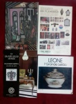 Lote com 04 bonitos catálogos de leilões de arte, Raul Barbosa (2011), Leone 1 Leilão (1978), Ângela Maltarollo (2004) e Dagmar Saboya (2005), muito bom estado,