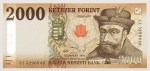 Numismática, HUNGRIA. Uma Cédula 2000 Forint Flor de Estampa