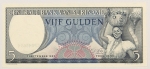 Numismática, SURINAME. Uma Cédula 5 Gulden Flor de Estampa