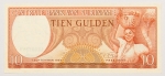 Numismática, SURINAME. Uma Cédula 10 Gulden Flor de Estampa