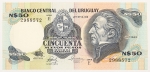 Numismática, URUGUAY. Uma Cédula 50 Nuevos Pesos Flor de Estampa