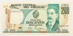 Numismática, URUGUAY. Uma Cédula 200 Nuevos Pesos Flor de Estampa
