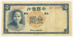 Numismática, CHINA. Uma Cédula P-81 1 Yuan 1937