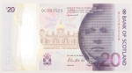 Numismática, SCOTLAND. Uma Cédula 20 Pounds 2019 Polímero Flor de Estampa