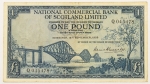 Numismática, SCOTLAND. Uma Cédula 1 Pound 1959