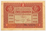 Numismática, AUSTRIA. Uma Cédula 2 Kronen 1917