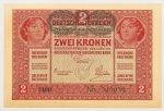 Numismática, AUSTRIA. Uma Cédula 2 Kronen 1917 Carimbada Flor de Estampa