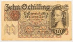 Numismática, AUSTRIA. Uma Cédula P-110 10 Schilling 1946