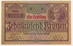 Numismática, AUSTRIA. Uma Cédula P-85 10000 Kronen 1924