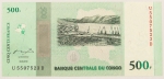 Numismática, CONGO. Uma Cédula 500 Francs Flor de Estampa