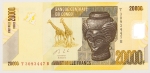 Numismática, CONGO. Uma Cédula 20000 Francs Flor de Estampa