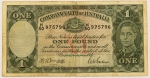Numismática, AUSTRALIA. Uma Cédula 1 Pound