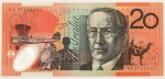 Numismática, AUSTRALIA. Uma Cédula 20 Dollars Polímero Flor de Estampa