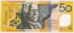 Numismática, AUSTRALIA. Uma Cédula 50 Dollars Polímero Flor de Estampa