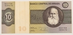Numismática, BRASIL. Uma Cédula 10 Cruzeiros DPII Flor de Estampa