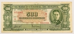 Numismática, BOLIVIA. Uma Cédula P-148 500 Bolivianos 1945
