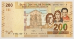 Numismática, BOLIVIA. Uma Cédula P-252 200 Bolivianos 2018 Flor de Estampa