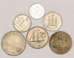 Numismática, INTERNACIONAL. 6 Moedas Estrangeiras