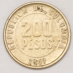 Numismática, INTERNACIONAL. 1 Moeda Estrangeira COLOMBIA