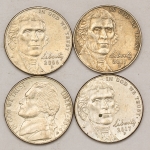 Numismática, INTERNACIONAL. 4 Moedas Estrangeiras FIVE CENTS