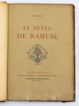 Livro: DIDEROT. `Le Neveu de Rameau`. Paris: Le Livre Français, 1925; 141p. Enc. antiga em 1/2 couro. Um pouco manchado nas margens.