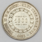 Numismática, Brasil. Moeda de 1000 RÉIS, ano 1853.