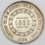 Numismática, Brasil. Moeda de 1000 RÉIS, ano 1859.
